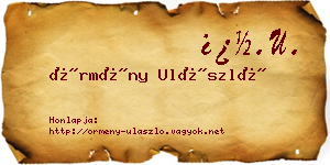 Örmény Ulászló névjegykártya